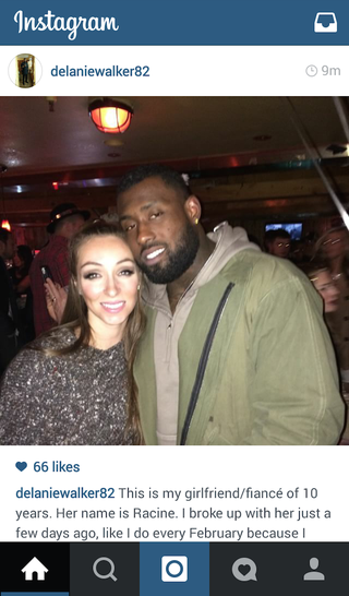 Illustration for article titled Delanie Walker's Girlfriend Blows Up His Life From His Own Instagram